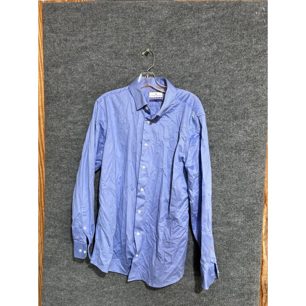 Modern Ambition Shirt Mens Large Blue Dress Button Up Long Sleeve Cotton Blend